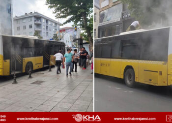 Sultanbeyli’de İETT otobüsü duman içinde kaldı