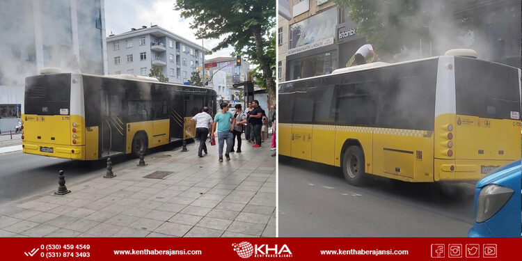 Sultanbeyli’de İETT otobüsü duman içinde kaldı