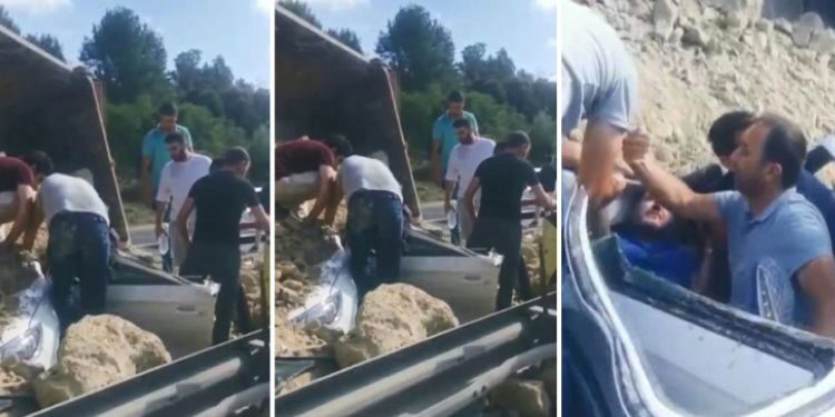 TEM’de feci kaza: Otomobil kamyonun altında kaldı!