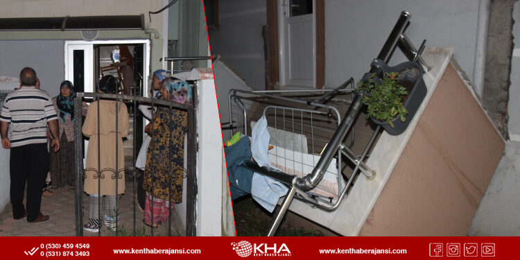 Kahve içtiği anda balkon çöktü!