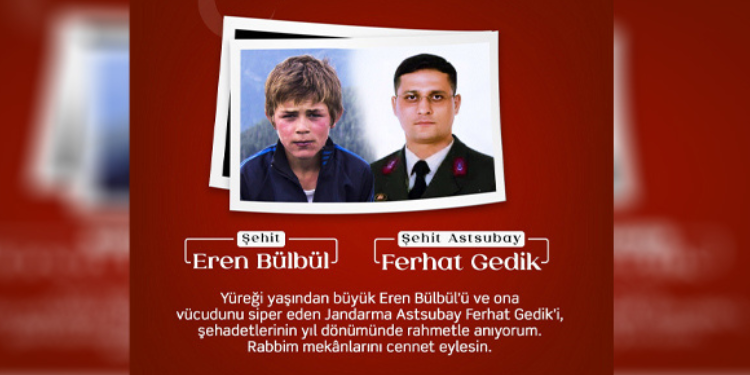 Şehit Eren Bülbül ve Astsubay Ferhat Gedik Rahmetle Anılıyor