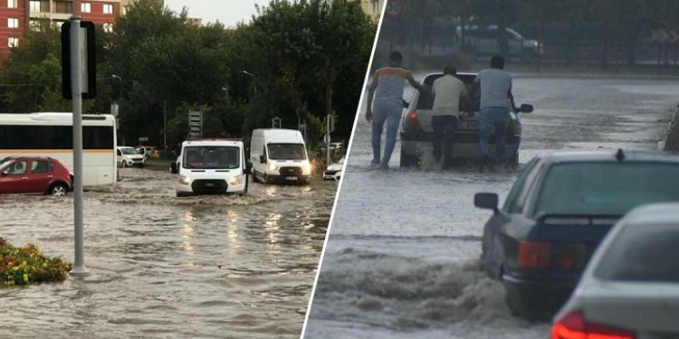 İzmir’i sel vurdu: Yollar göle döndü