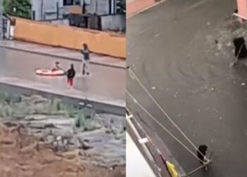 Sultanbeyli’de Yol Ortasında Botla Çocuğunu Kaydırdı