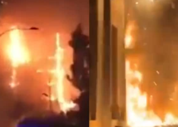 Otelde korku dolu anlar: 40 kişi mahsur kaldı