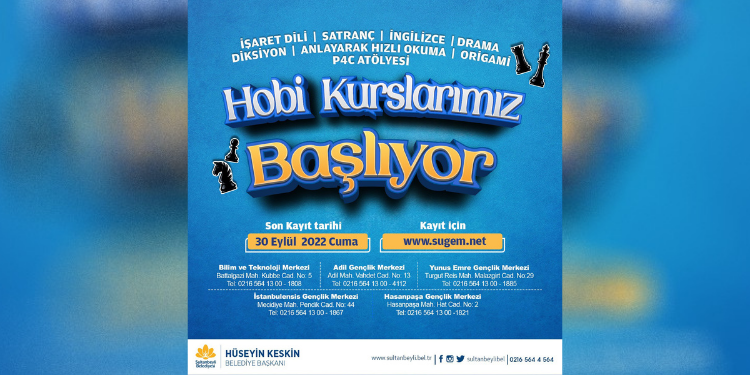 SUGEM’DE HOBİ KURSLARININ KAYITLARI BAŞLADI