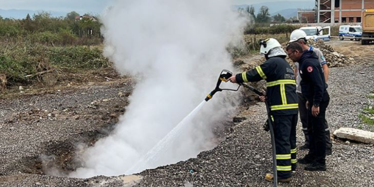 Doğalgaz hattında yangın!