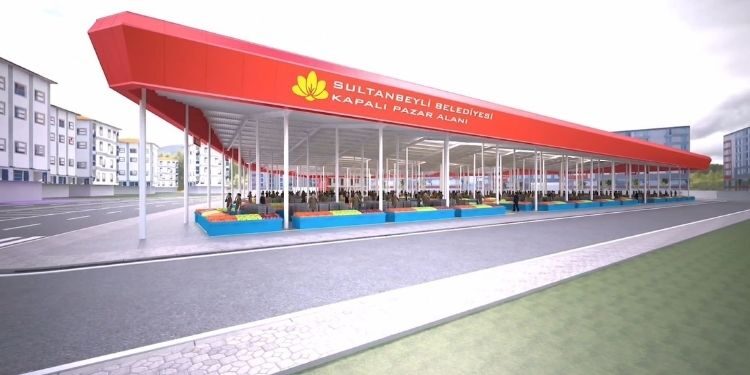 Sultanbeyli’de Kapalı Pazar Alanında Çalışmalar Sürüyor