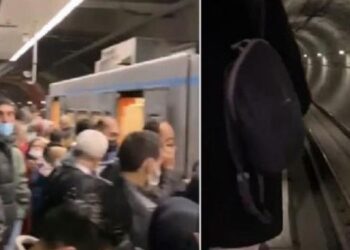 Metro raylarında yürüdüler!