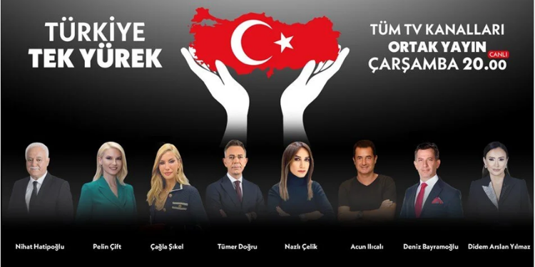 Ulusal kanallar yardım için ortak yayına geçiyor