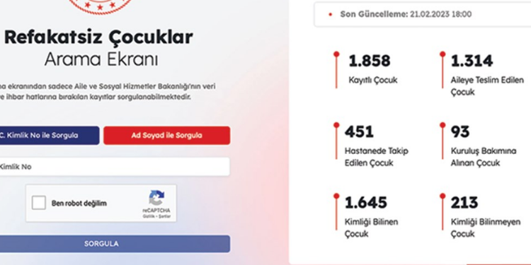 Refakatsiz çocuklar için web sorgu ekranı hizmete sunuldu