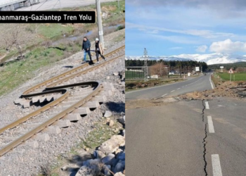 Depremden sonra tren rayları eğildi, yollar kaydı!