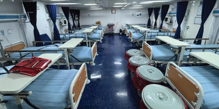 TCG Sancaktar gemisi sahra hastanesine dönüştürüldü