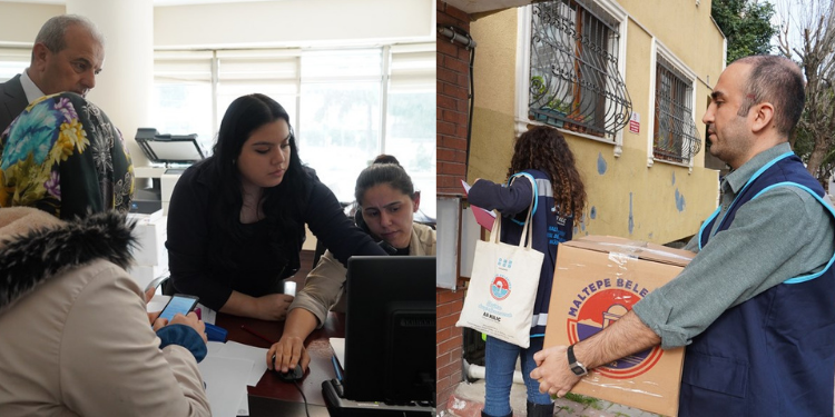 Maltepe’ye gelen depremzedelere destek