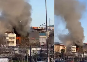 Pendik’te 7 katlı otelde korkutan yangın!