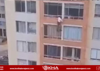 Kolombiya’da depremde panikleyen bir kişi camdan atladı!