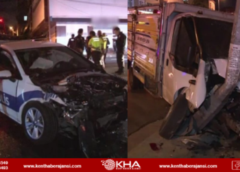 Sultanbeyli’de Polis Aracı ile Kamyonet Çarpıştı: 1 Polis Memuru Yaralı