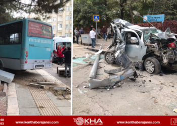 Freni patlayan midibüs dehşet saçtı!