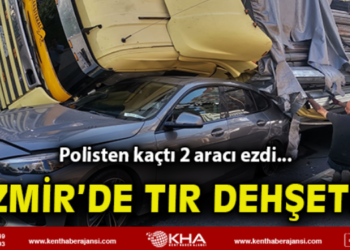 TIR şoförü polisten kaçarken araçları ezdi!