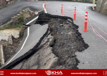 Zonguldak’ta Heyelan Nedeniyle Yol Çöktü