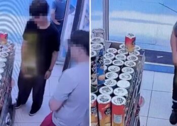 İstanbul’da akaryakıt istasyonunda tehlikeli anlar! Çocuk raftaki ürünü çakmakla ateşe verdi