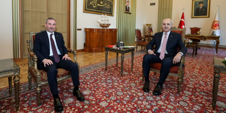 TBMM BAŞKANI KURTULMUŞ, BAŞKAN ALİ TOMBAŞ’I KABUL ETTİ